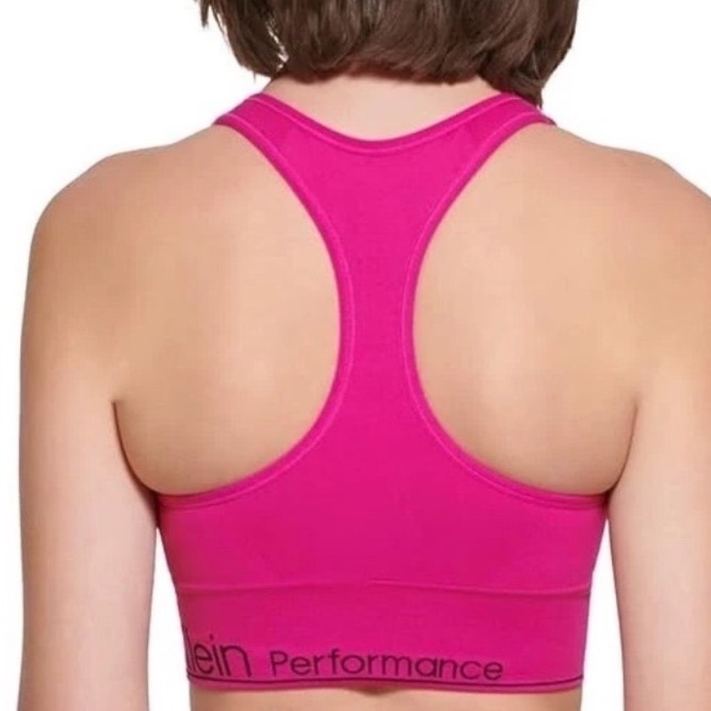 Calvin Klein Performance Pink Seamless Racerback Sports Bra NWT XL - Picture 2 of 6